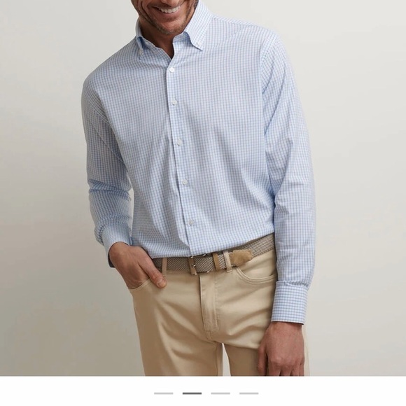 Peter Millar Other - Men’s Peter Millar Sky Blue Gingham button down Dress Shirt with collar